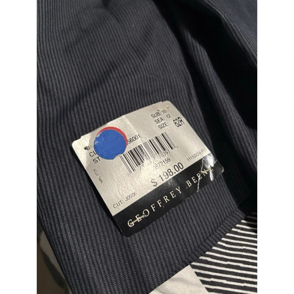New Geoffrey Beene Men's Navy Striped Blazer Jacket Size 62R NWT